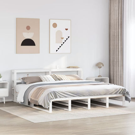 sengeramme uden madras 180x200 cm massivt fyrretræ hvid