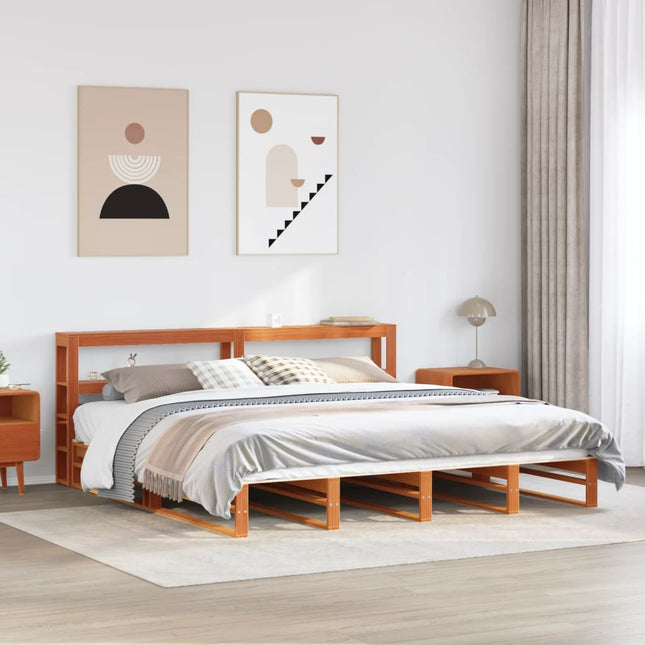 sengeramme uden madras 180x200 cm massivt fyrretræ gyldenbrun
