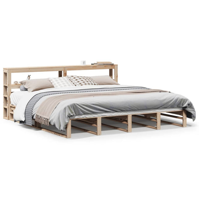 sengeramme uden madras 200x200 cm massivt fyrretræ