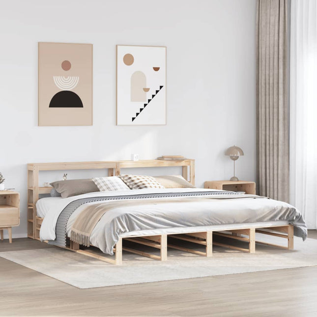 sengeramme uden madras 200x200 cm massivt fyrretræ