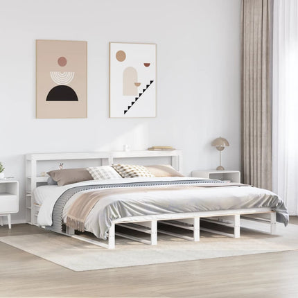 sengeramme uden madras 200x200 cm massivt fyrretræ hvid