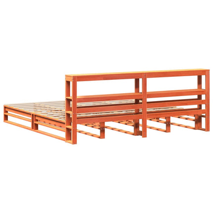 sengeramme uden madras 200x200 cm massivt fyrretræ gyldenbrun