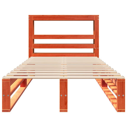 sengeramme uden madras 75x190 cm massivt fyrretræ gyldenbrun