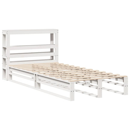 sengeramme uden madras 90x190 cm massivt fyrretræ hvid
