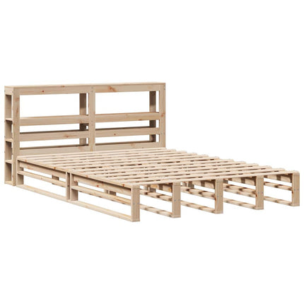 sengeramme uden madras 140x190 cm massivt fyrretræ