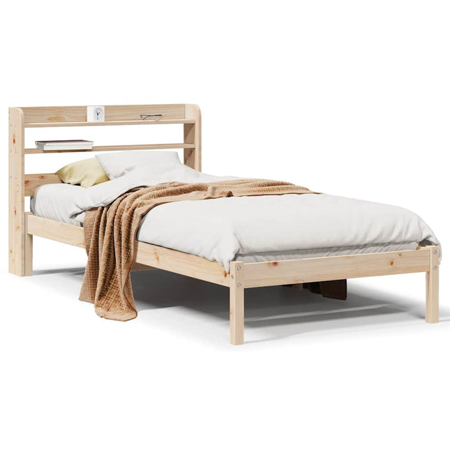 sengeramme uden madras 75x190 cm massivt fyrretræ