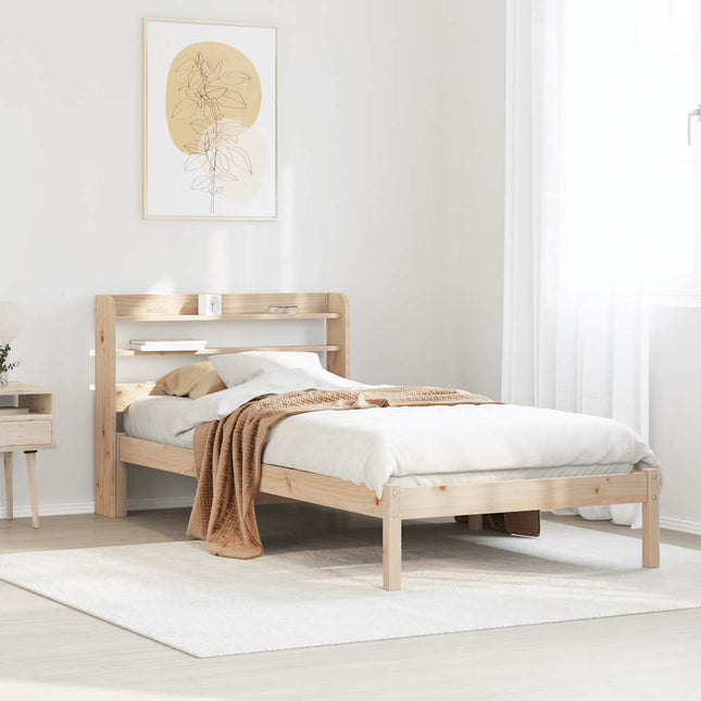 sengeramme uden madras 75x190 cm massivt fyrretræ
