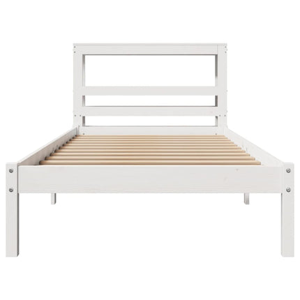 sengeramme uden madras 90x190 cm massivt fyrretræ hvid