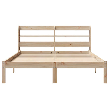 sengeramme uden madras 135x190 cm massivt fyrretræ hvid
