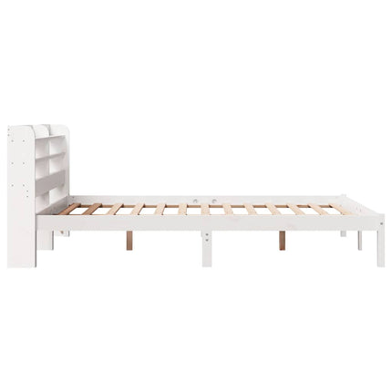 sengeramme uden madras 135x190 cm massivt fyrretræ hvid