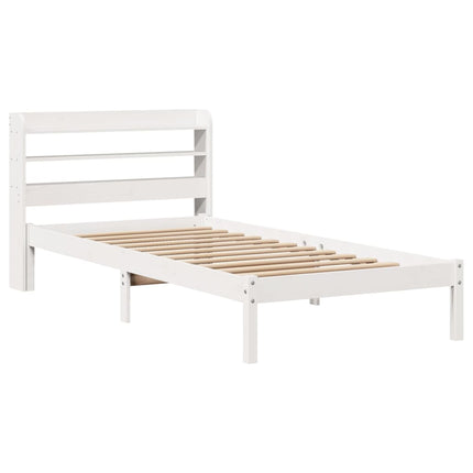 sengeramme uden madras 100x200 cm massivt fyrretræ hvid