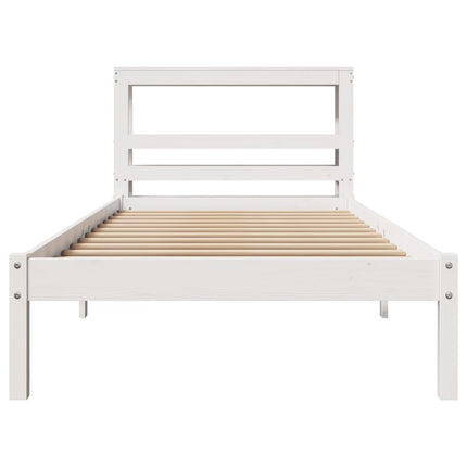 sengeramme uden madras 100x200 cm massivt fyrretræ hvid