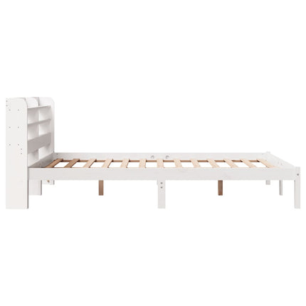 sengeramme uden madras 120x200 cm massivt fyrretræ hvid