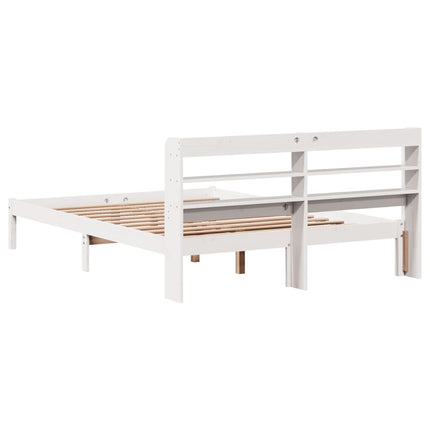 sengeramme uden madras 140x200 cm massivt fyrretræ hvid