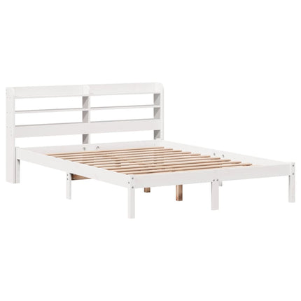 sengeramme uden madras 150x200 cm massivt fyrretræ hvid