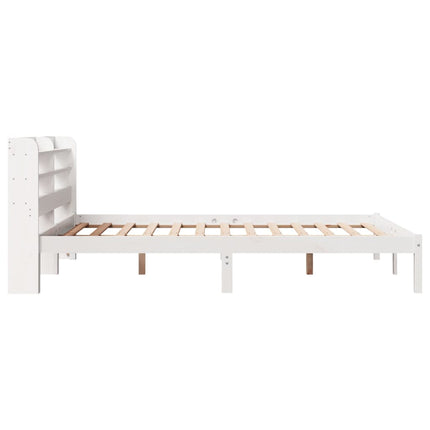 sengeramme uden madras 150x200 cm massivt fyrretræ hvid