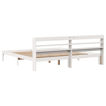 sengeramme uden madras 180x200 cm massivt fyrretræ hvid