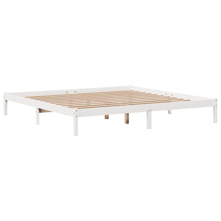 sengeramme uden madras 180x200 cm massivt fyrretræ hvid