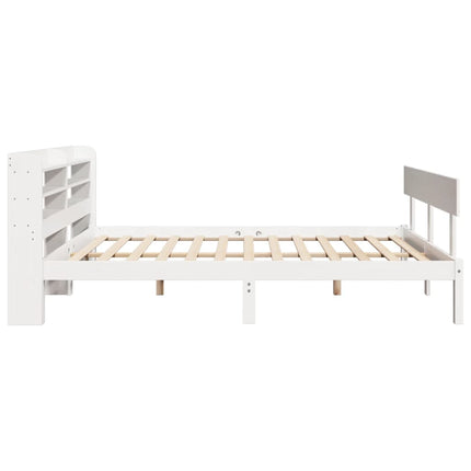 sengeramme uden madras 135x190 cm massivt fyrretræ hvid