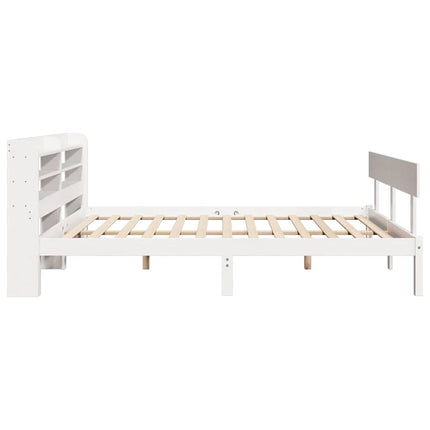 sengeramme uden madras 120x200 cm massivt fyrretræ hvid