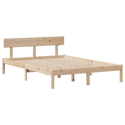 sengeramme uden madras 150x200 cm massivt fyrretræ