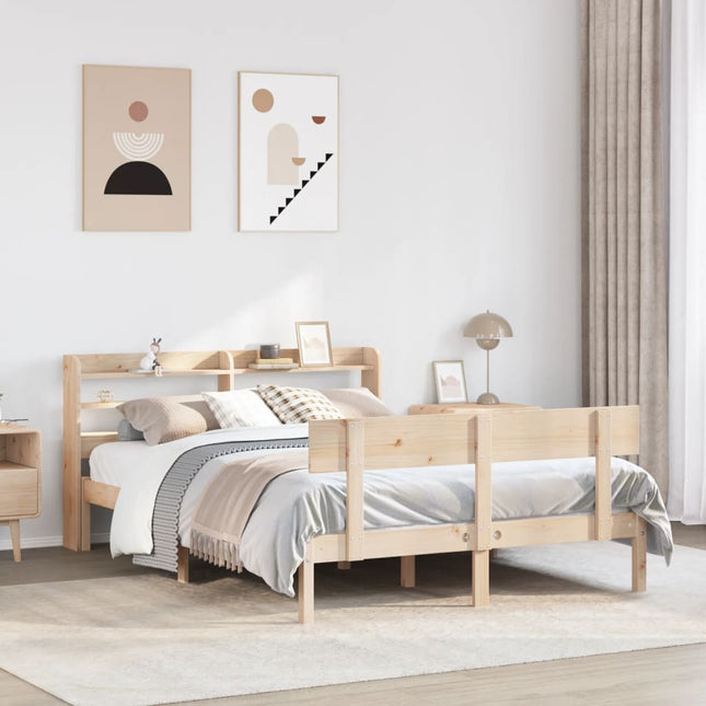 sengeramme uden madras 150x200 cm massivt fyrretræ