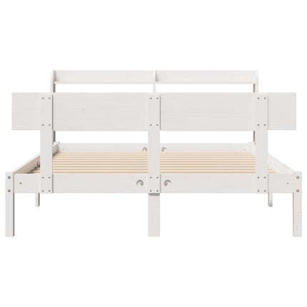 sengeramme uden madras 160x200 cm massivt fyrretræ hvid