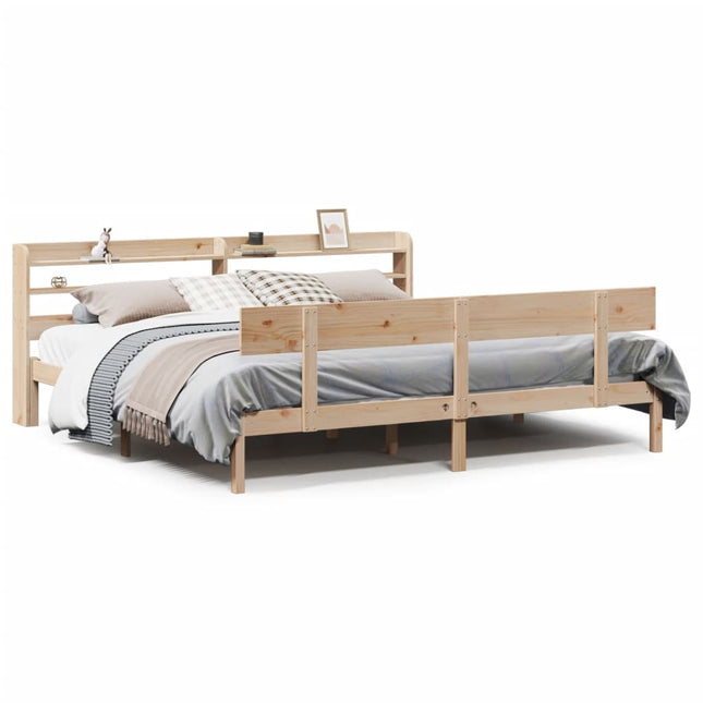 sengeramme uden madras 200x200 cm massivt fyrretræ
