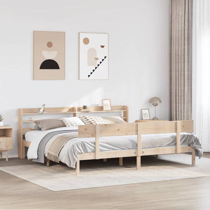 sengeramme uden madras 200x200 cm massivt fyrretræ