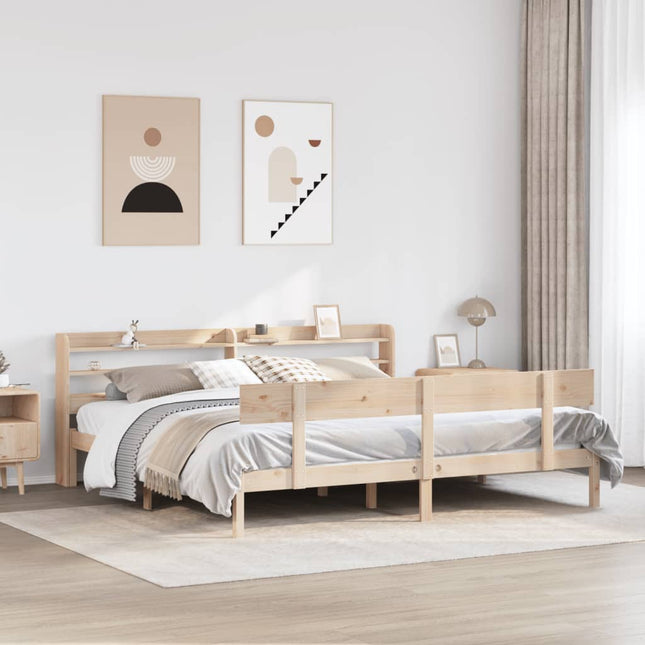 sengeramme uden madras 200x200 cm massivt fyrretræ