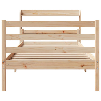 sengeramme med sengegavl 100x200 cm massivt fyrretræ