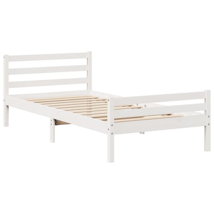 Sengeramme med hovedgærde uden madras Hvid 100x200 cm