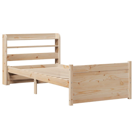 sengeramme med sengegavl 75x190 cm massivt fyrretræ