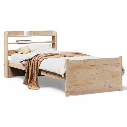sengeramme med sengegavl 90x190 cm massivt fyrretræ