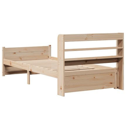 sengeramme med sengegavl 90x190 cm massivt fyrretræ