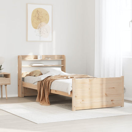 sengeramme med sengegavl 90x190 cm massivt fyrretræ