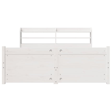 sengeramme med sengegavl135x190 cm massivt fyrretræ hvid