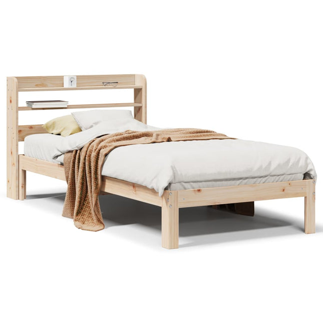 sengeramme med sengegavl 90x190 cm massivt fyrretræ