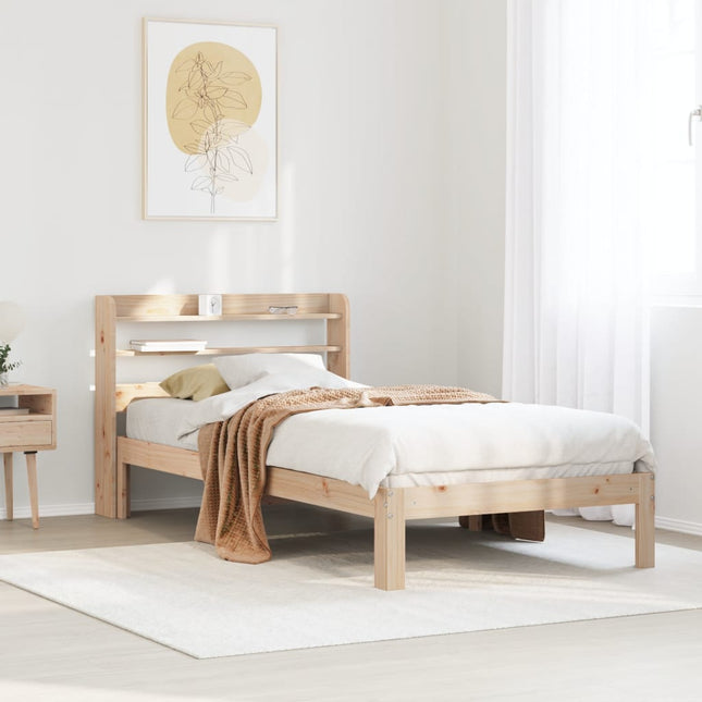 sengeramme med sengegavl 90x190 cm massivt fyrretræ