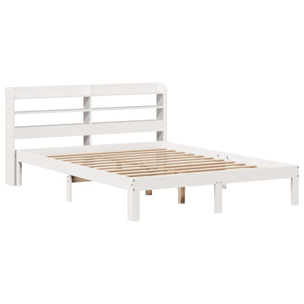 sengeramme med sengegavl135x190 cm massivt fyrretræ hvid