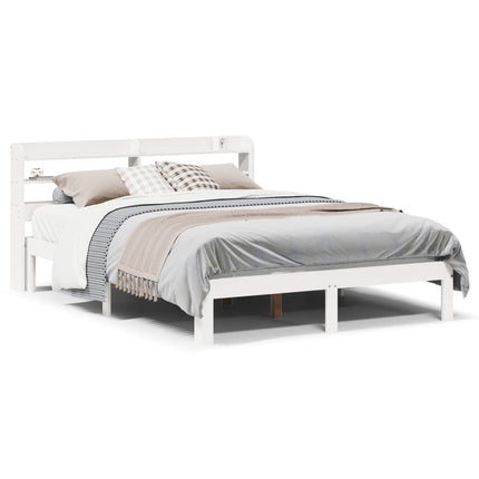 Sengeramme med hovedgærde uden madras Hvid 140x190 cm