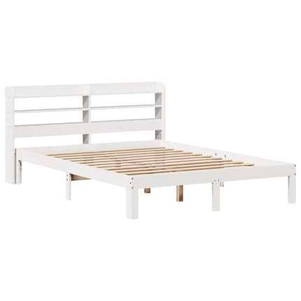Sengeramme med hovedgærde uden madras Hvid 140x190 cm