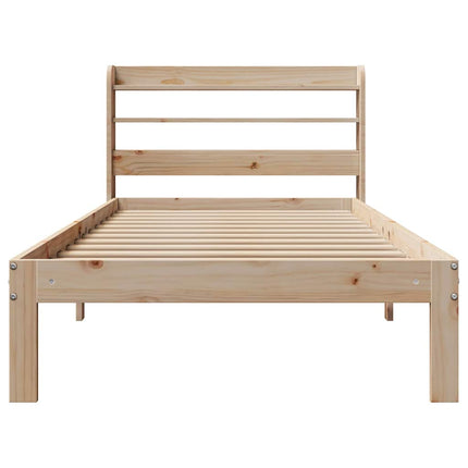 sengeramme med sengegavl 90x200 cm massivt fyrretræ