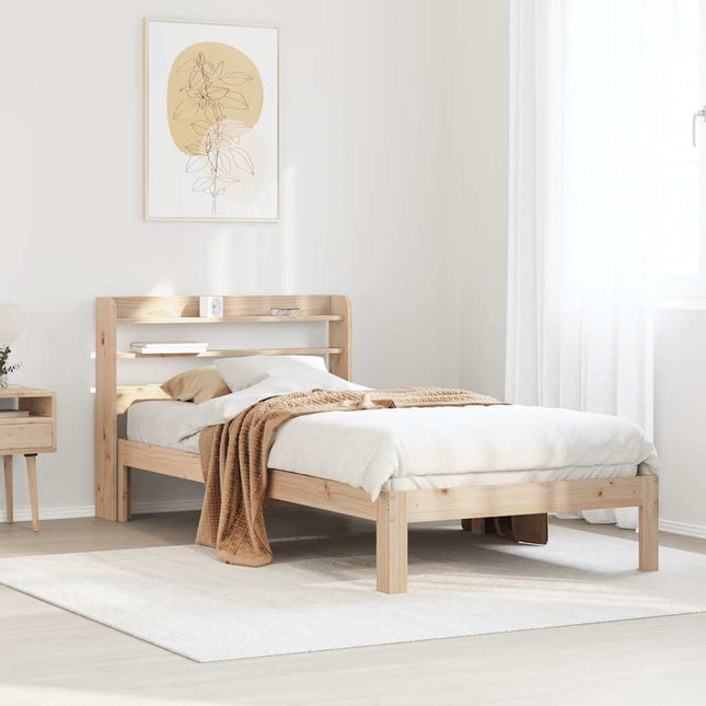 sengeramme med sengegavl 90x200 cm massivt fyrretræ