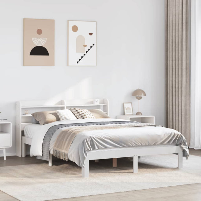 Sengeramme med hovedgærde uden madras Hvid 120x200 cm