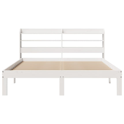 Sengeramme med hovedgærde uden madras Hvid 140x200 cm
