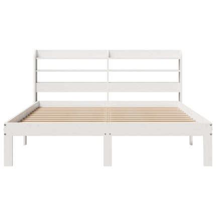 Sengeramme med hovedgærde uden madras Hvid 160x200 cm