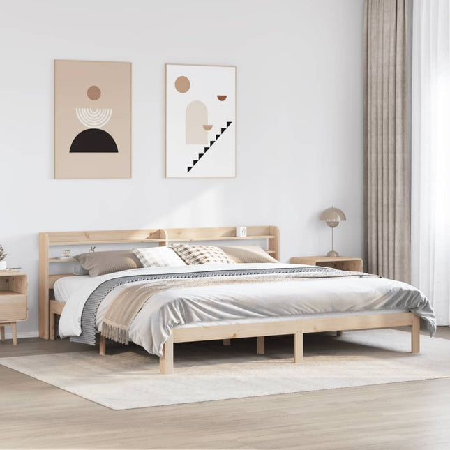 sengeramme med sengegavl 180x200 cm massivt fyrretræ
