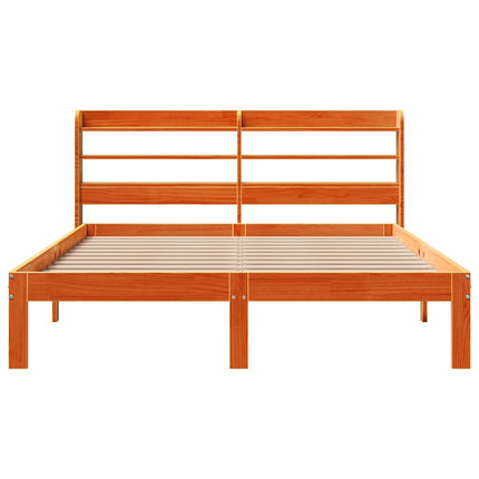 sengeramme uden madras 140x200 cm massivt fyr gyldenbrun