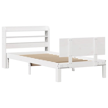 Sengeramme med hovedgærde uden madras Hvid 90x200 cm